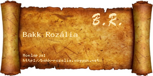 Bakk Rozália névjegykártya