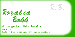 rozalia bakk business card